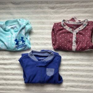 Under Armour/Carters Baby pajama sleeper BUNDLE